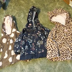 3- 12 month girl zip up jackets